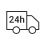 SamochÄĹźËd dostawczy z napisem 24 godziny